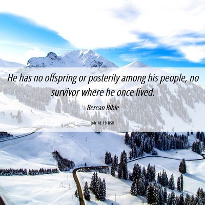 Picture 06 - Job 18:19 BSB - He has no offspring or posterity among his - Bible Verse Picture