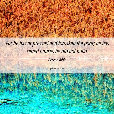 Picture 06 - Job 20:19 BSB - For he has oppressed and forsaken the poor; he - Bible Verse Picture