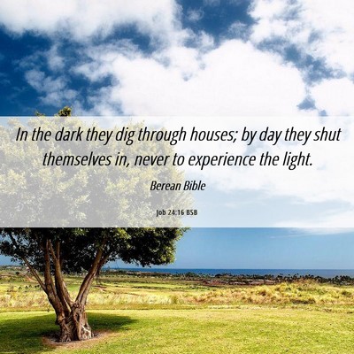 Picture 06 - Job 24:16 BSB - In the dark they dig through houses; by day they - Bible Verse Picture