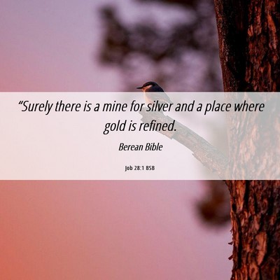 Picture 06 - Job 28:1 BSB - “Surely there is a mine for silver and a place - Bible Verse Picture