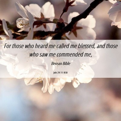 Picture 06 - Job 29:11 BSB - For those who heard me called me blessed, and - Bible Verse Picture