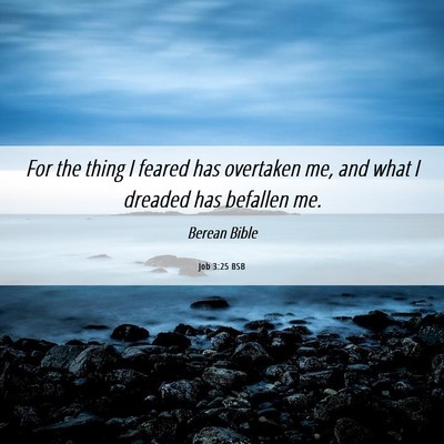 Picture 06 - Job 3:25 BSB - For the thing I feared has overtaken me, and what - Bible Verse Picture
