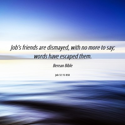 Picture 06 - Job 32:15 BSB - Job’s friends are dismayed, with no more to - Bible Verse Picture
