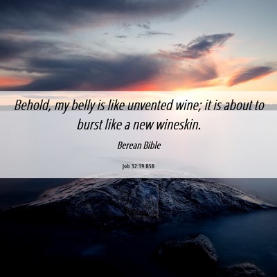 Picture 06 - Job 32:19 BSB - Behold, my belly is like unvented wine; it is - Bible Verse Picture