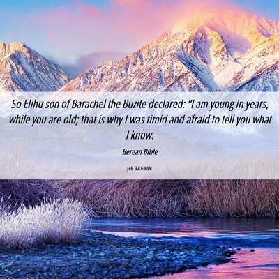 Picture 06 - Job 32:6 BSB - So Elihu son of Barachel the Buzite declared: - Bible Verse Picture