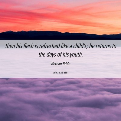 Picture 06 - Job 33:25 BSB - then his flesh is refreshed like a child’s; he - Bible Verse Picture