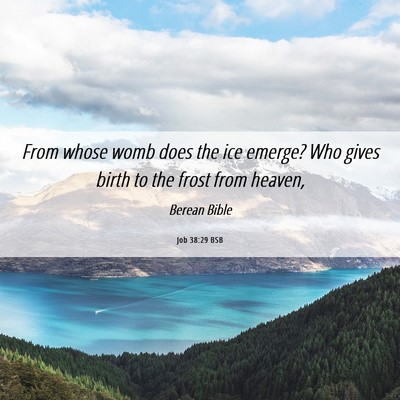 Picture 06 - Job 38:29 BSB - From whose womb does the ice emerge? Who gives - Bible Verse Picture