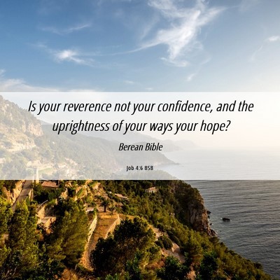 Picture 06 - Job 4:6 BSB - Is your reverence not your confidence, and the - Bible Verse Picture
