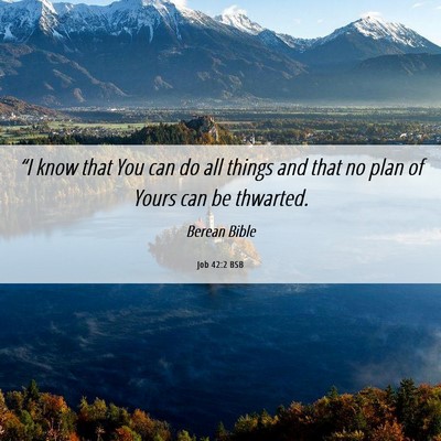 Picture 06 - Job 42:2 BSB - “I know that You can do all things and that no - Bible Verse Picture