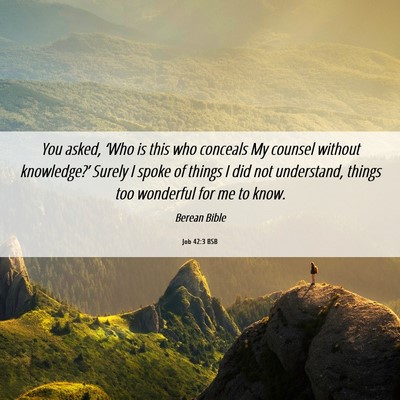 Picture 06 - Job 42:3 BSB - You asked, ‘Who is this who conceals My counsel - Bible Verse Picture