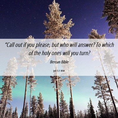 Picture 06 - Job 5:1 BSB - “Call out if you please, but who will answer? - Bible Verse Picture