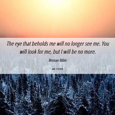 Picture 06 - Job 7:8 BSB - The eye that beholds me will no longer see me. - Bible Verse Picture