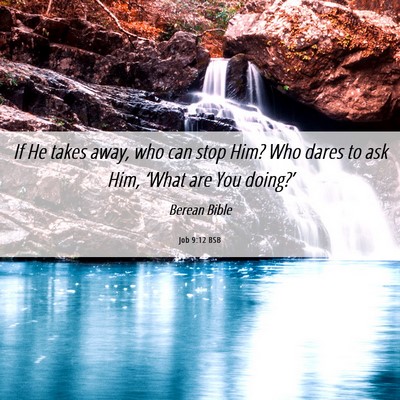 Picture 06 - Job 9:12 BSB - If He takes away, who can stop Him? Who dares to - Bible Verse Picture