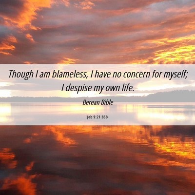 Picture 06 - Job 9:21 BSB - Though I am blameless, I have no concern for - Bible Verse Picture