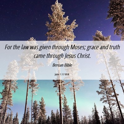 Picture 06 - John 1:17 BSB - For the law was given through Moses; grace and - Bible Verse Picture