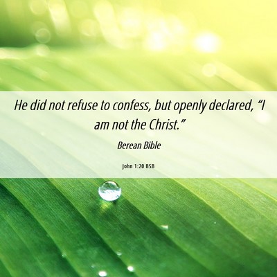 Picture 06 - John 1:20 BSB - He did not refuse to confess, but openly - Bible Verse Picture