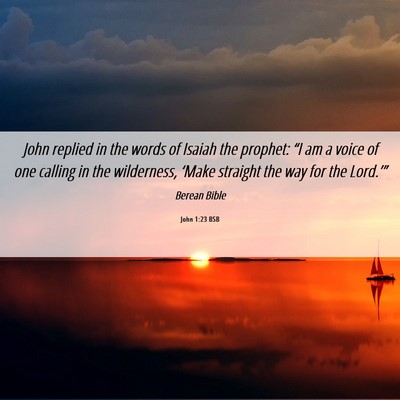 Picture 06 - John 1:23 BSB - John replied in the words of Isaiah the prophet: - Bible Verse Picture
