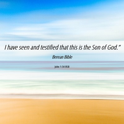 Picture 06 - John 1:34 BSB - I have seen and testified that this is the Son of - Bible Verse Picture