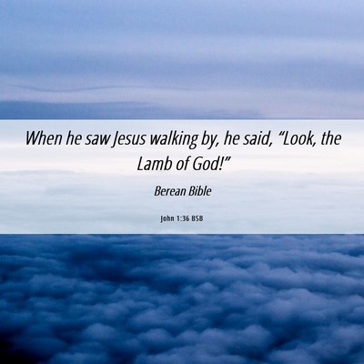 Picture 06 - John 1:36 BSB - When he saw Jesus walking by, he said, “Look, - Bible Verse Picture