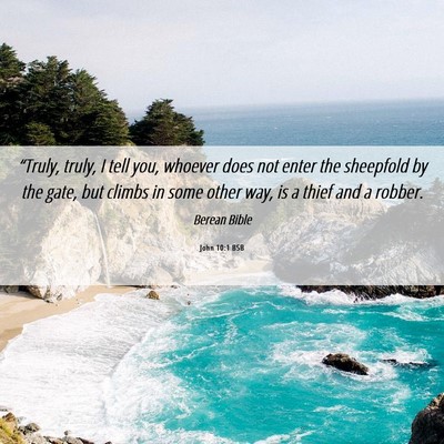 Picture 06 - John 10:1 BSB - “Truly, truly, I tell you, whoever does not - Bible Verse Picture