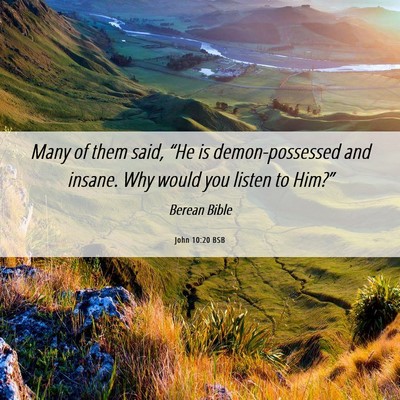 Picture 06 - John 10:20 BSB - Many of them said, “He is demon-possessed and - Bible Verse Picture