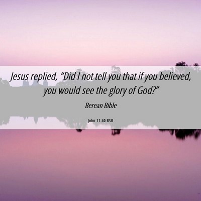 Picture 06 - John 11:40 BSB - Jesus replied, “Did I not tell you that if you - Bible Verse Picture