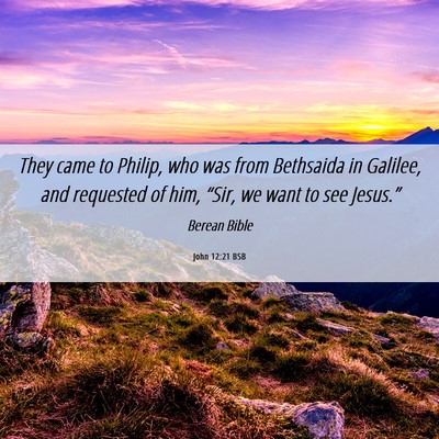 Picture 06 - John 12:21 BSB - They came to Philip, who was from Bethsaida in - Bible Verse Picture