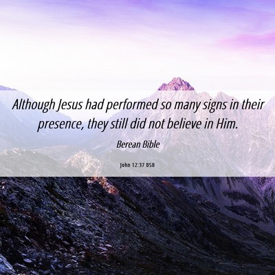 Picture 06 - John 12:37 BSB - Although Jesus had performed so many signs in - Bible Verse Picture
