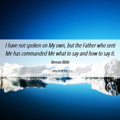 Picture 06 - John 12:49 BSB - I have not spoken on My own, but the Father who - Bible Verse Picture