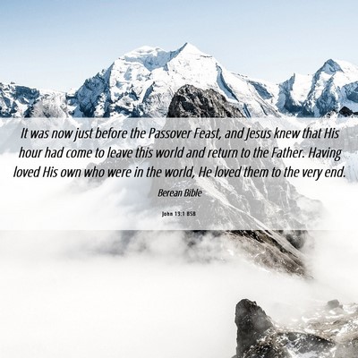 Picture 06 - John 13:1 BSB - It was now just before the Passover Feast, and - Bible Verse Picture