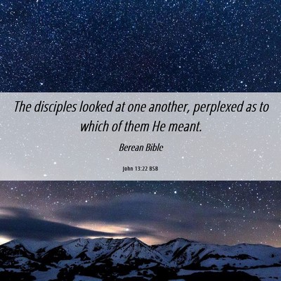 Picture 06 - John 13:22 BSB - The disciples looked at one another, perplexed as - Bible Verse Picture