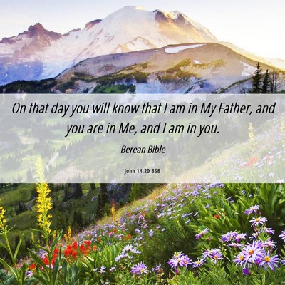 Picture 06 - John 14:20 BSB - On that day you will know that I am in My Father, - Bible Verse Picture