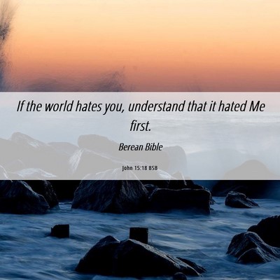 Picture 06 - John 15:18 BSB - If the world hates you, understand that it hated - Bible Verse Picture