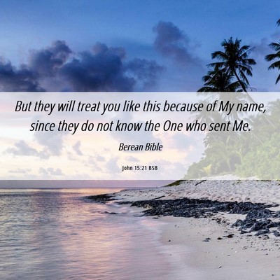 Picture 06 - John 15:21 BSB - But they will treat you like this because of My - Bible Verse Picture