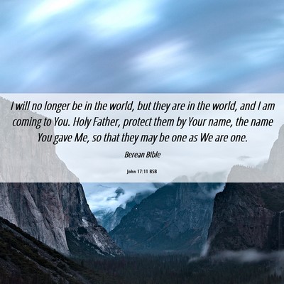 Picture 06 - John 17:11 BSB - I will no longer be in the world, but they are in - Bible Verse Picture