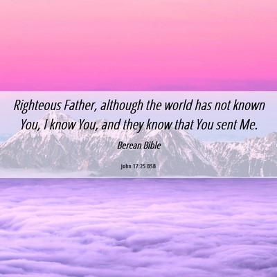 Picture 06 - John 17:25 BSB - Righteous Father, although the world has not - Bible Verse Picture
