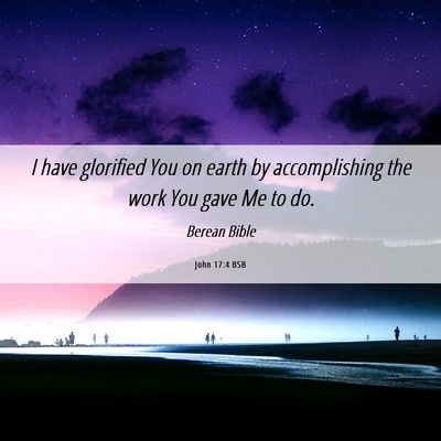Picture 06 - John 17:4 BSB - I have glorified You on earth by accomplishing - Bible Verse Picture