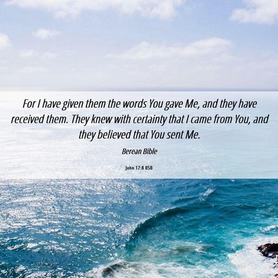 Picture 06 - John 17:8 BSB - For I have given them the words You gave Me, and - Bible Verse Picture
