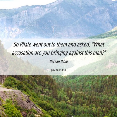Picture 06 - John 18:29 BSB - So Pilate went out to them and asked, “What - Bible Verse Picture