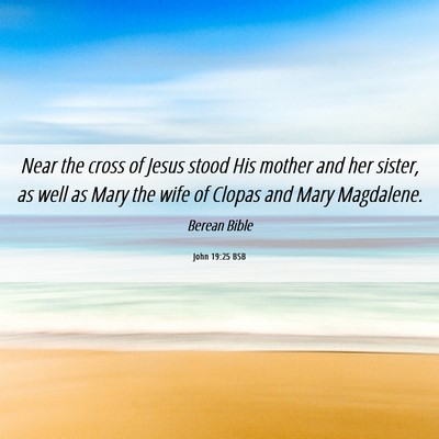 Picture 06 - John 19:25 BSB - Near the cross of Jesus stood His mother and her - Bible Verse Picture