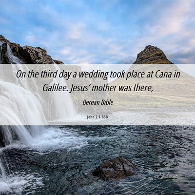 Picture 06 - John 2:1 BSB - On the third day a wedding took place at Cana in - Bible Verse Picture