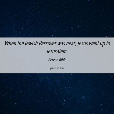 Picture 06 - John 2:13 BSB - When the Jewish Passover was near, Jesus went up - Bible Verse Picture