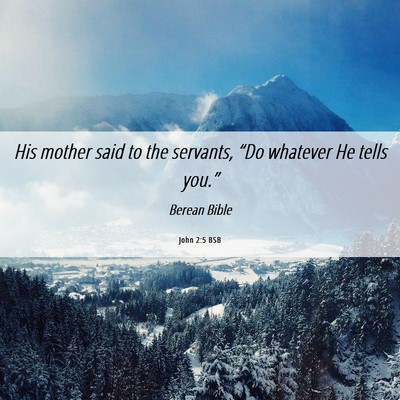 Picture 06 - John 2:5 BSB - His mother said to the servants, “Do whatever - Bible Verse Picture