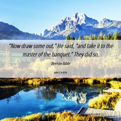 Picture 06 - John 2:8 BSB - “Now draw some out,” He said, “and take it - Bible Verse Picture