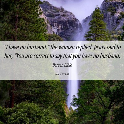 Picture 06 - John 4:17 BSB - “I have no husband,” the woman replied. Jesus - Bible Verse Picture