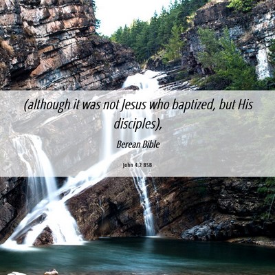 Picture 06 - John 4:2 BSB - (although it was not Jesus who baptized, but His - Bible Verse Picture