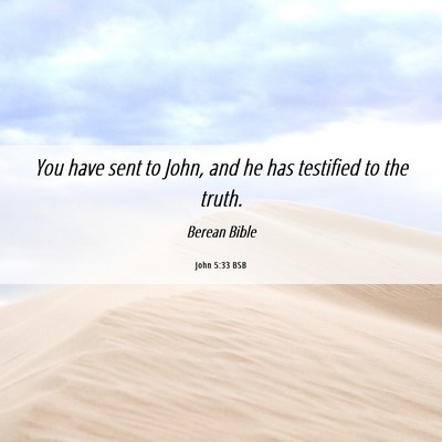 Picture 06 - John 5:33 BSB - You have sent to John, and he has testified to - Bible Verse Picture