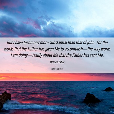 Picture 06 - John 5:36 BSB - But I have testimony more substantial than that - Bible Verse Picture