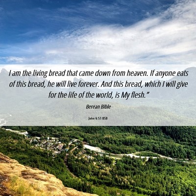 Picture 06 - John 6:51 BSB - I am the living bread that came down from heaven. - Bible Verse Picture