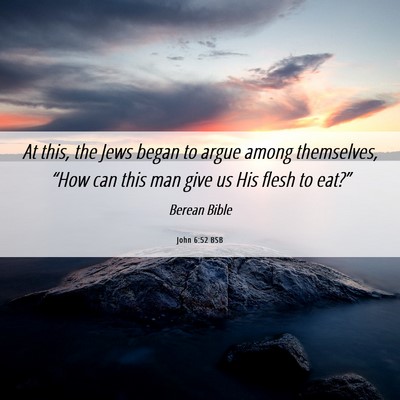 Picture 06 - John 6:52 BSB - At this, the Jews began to argue among - Bible Verse Picture